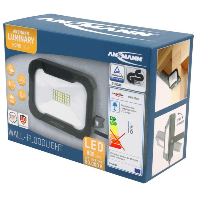 Ansmann WFL800 10W-800lm Luminary Faretto LED da Parete