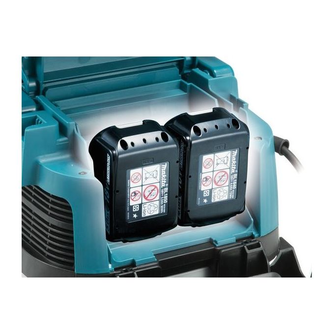 Makita Dvc150Lz Aspiratore Hybrid 18Vx2 - 15L - Classe L (Batteria Non Inclusa)