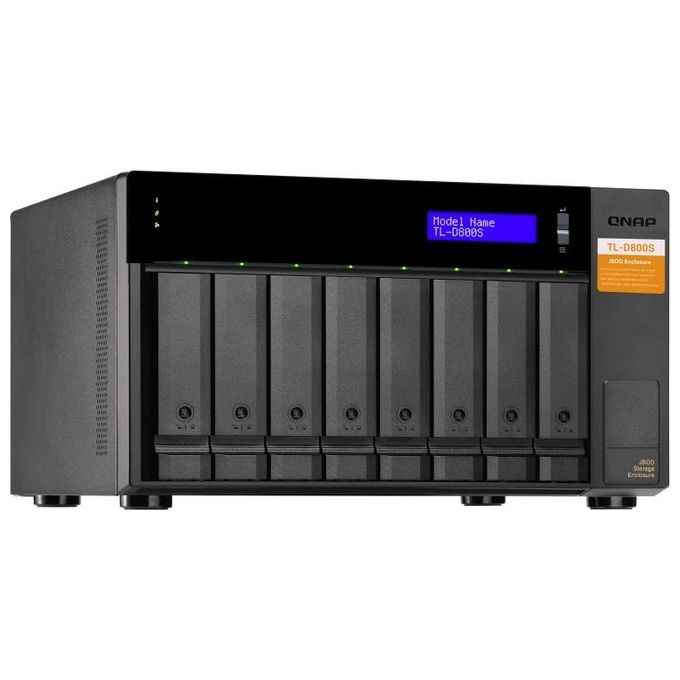 Qnap TL-D800S Contenitore di Unita' di Archiviazione 2.5-3.5'' Enclosure Hdd-Ssd Nero-Grigio