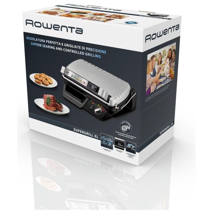 Rowenta GR461B SuperGrill XL 2 Posizioni di Cottura Termostato Regolabile