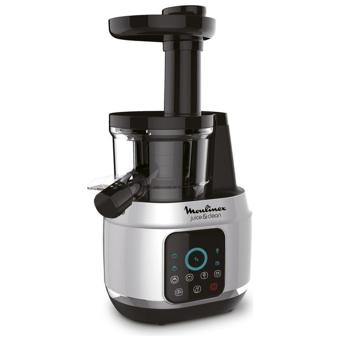Moulinex ZU420E Juice e Clean Estrattore di Succo a Freddo con Teconlogia Easy Clean per Una Pulizia Facile Touch Screen 0.8 Litri Alluminio
