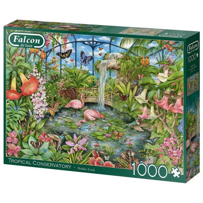 Jumbo Falcon de Luxe Tropical Conservatory 1000 Pezzi Puzzle Flora e Fauna