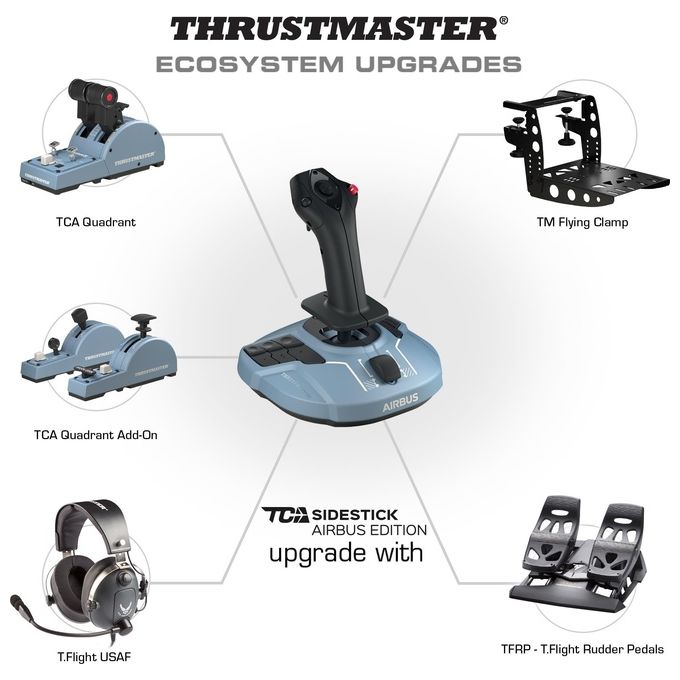 Thrustmaster Tca Quadrant Airbus Edition Nero-Blu Simulazione di Volo Pc
