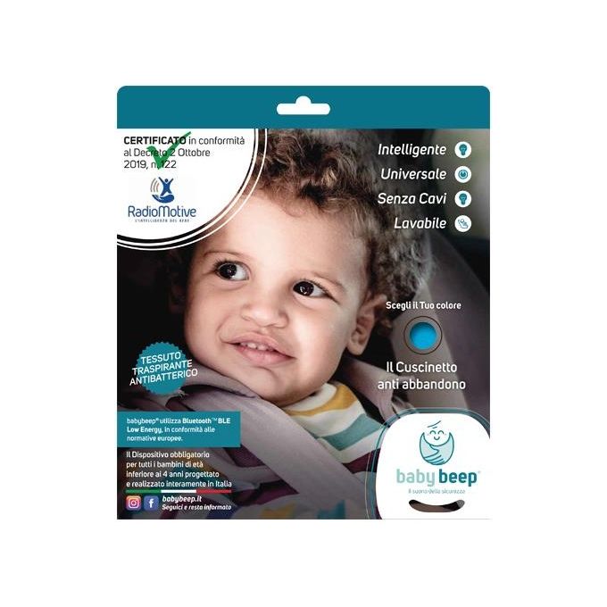 Baby Beep Cuscino Bluetooth Anti Abbandono Universale per Seggiolini Auto Azzurro Mare