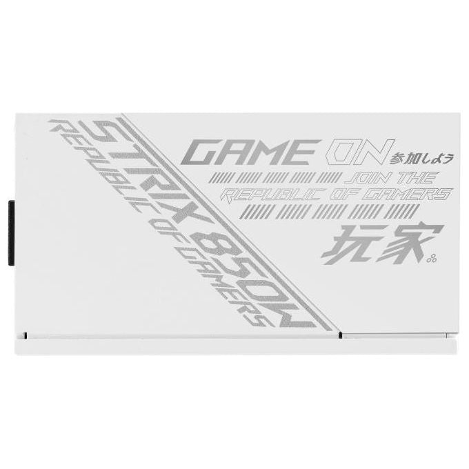 ASUS ROG Strix 850W White Edition Alimentatore Gold completamente modulare, dissipatori ROG, ventola Axial Tech, tecnologia 0dB, Certificazione 80+ GOLD, design full modulare, 10 anni garanzia