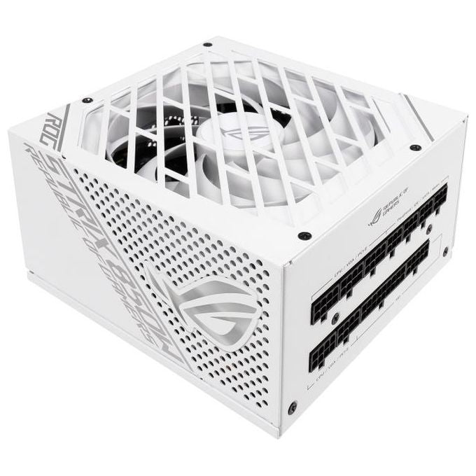 ASUS ROG Strix 850W White Edition Alimentatore Gold completamente modulare, dissipatori ROG, ventola Axial Tech, tecnologia 0dB, Certificazione 80+ GOLD, design full modulare, 10 anni garanzia