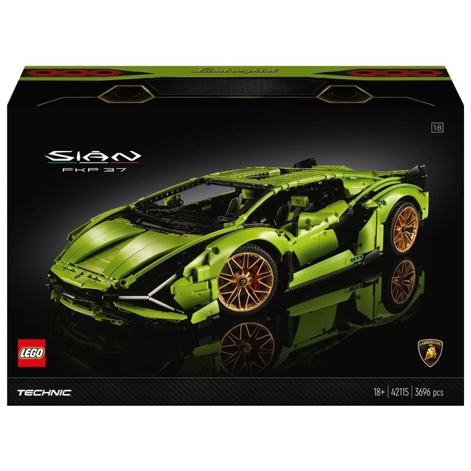 LEGO Technic 42115 Lamborghini Sián FKP 37, Set con Auto Sportiva, Modellino di Macchina da Costruire per Adulti, Idea Regalo