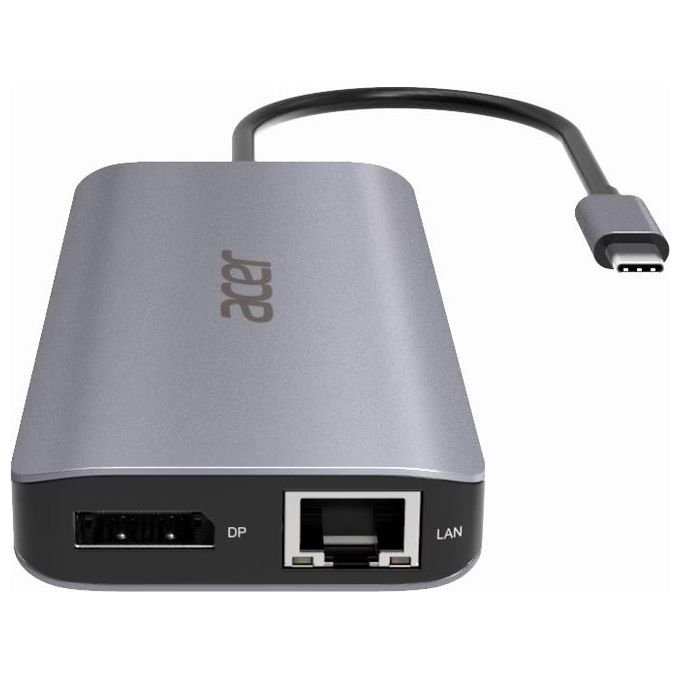 ACER Mini Dock 12 in 1 Replicatore di Porte e Docking Station per Notebook Cablato Usb 3.2 Gen 1 Type-C Argento