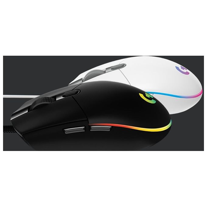 Logitech G203 LIGHTSYNC Mouse Gaming con Illuminazione RGB Personalizzabile 6 Pulsanti Programmabili Bianco