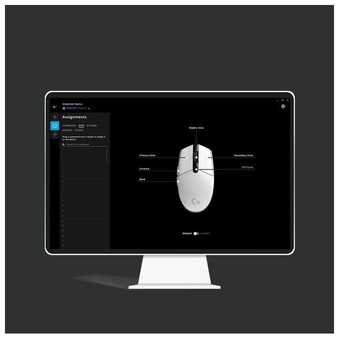 Logitech G203 LIGHTSYNC Mouse Gaming con Illuminazione RGB Personalizzabile 6 Pulsanti Programmabili Bianco