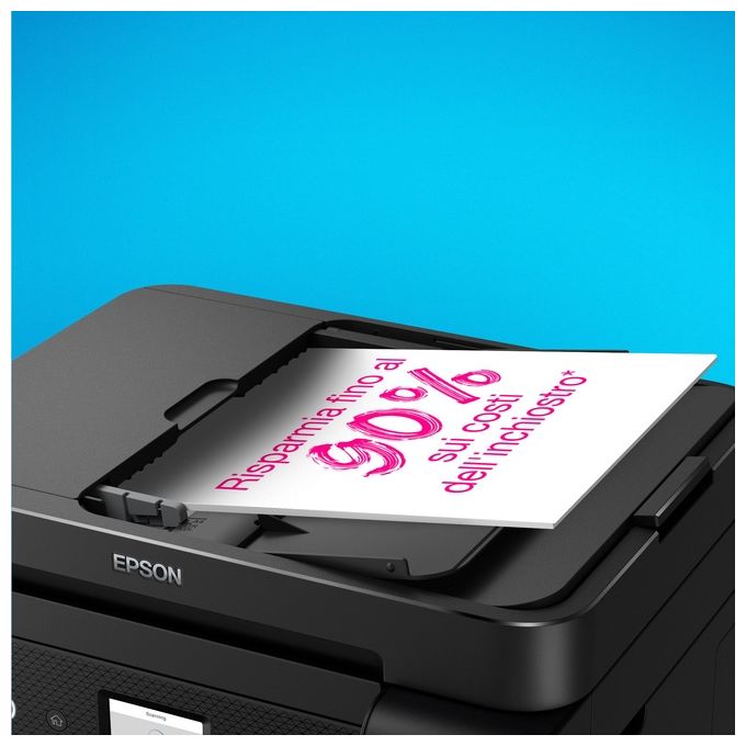[ComeNuovo] Epson EcoTank ET-4800 stampante A4 (stampa, copia, scansione, fax) ADF, display LCD 3.7cm, USB, Wi-Fi, Wi-Fi Direct, Ethernet, Epson Smart Panel, AirPrint, serbatoi flaconi alta capacita', Nero