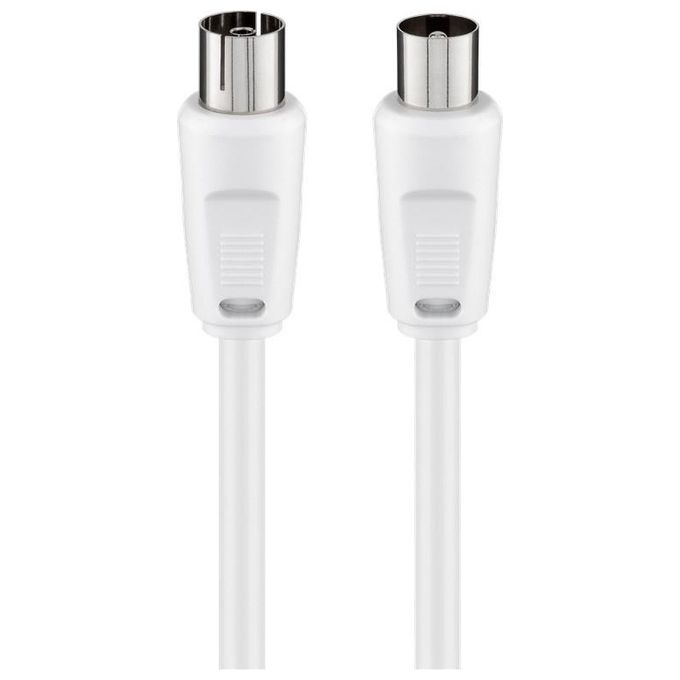 Ednet cavo antenna maschio-femmina mt 2,50 colore bianco
