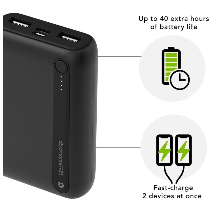 DBramante 1928 Power Bank 10000mAh Nero