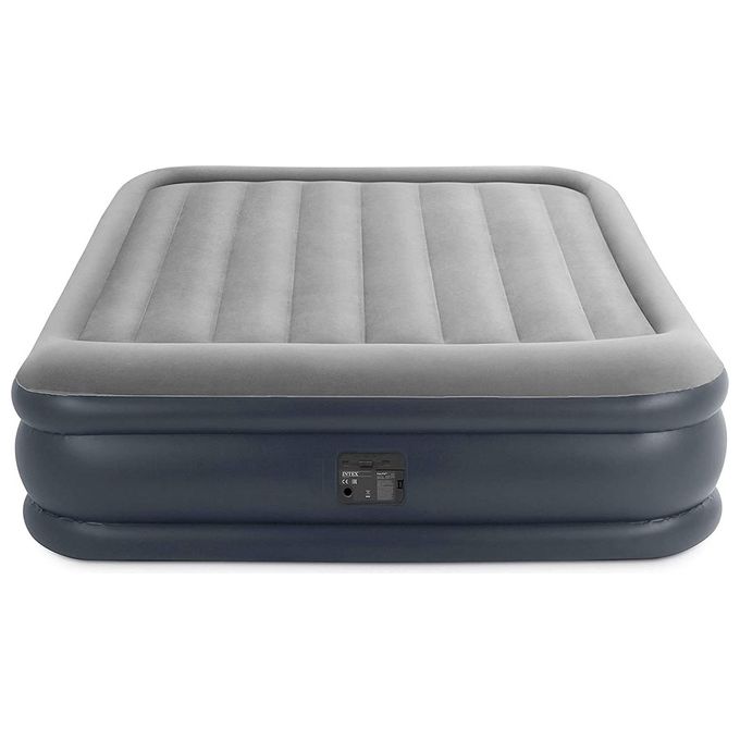 Intex 64136ND Materasso Dura-Beam Pillow Rest Deluxe Matrimoniale Bicolore con Pompa Elettrica Incorporata 152x203x42 cm