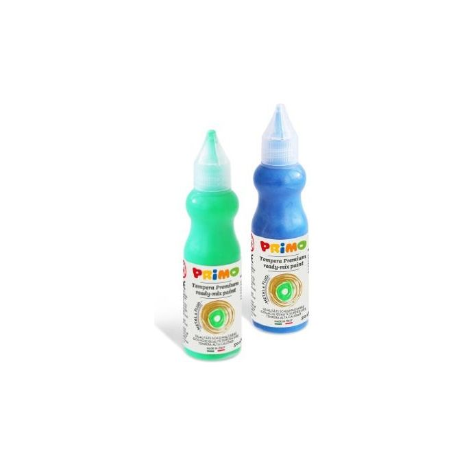 Primo Confezione 8 Bottiglie 50ml Tempera Fluo Metal