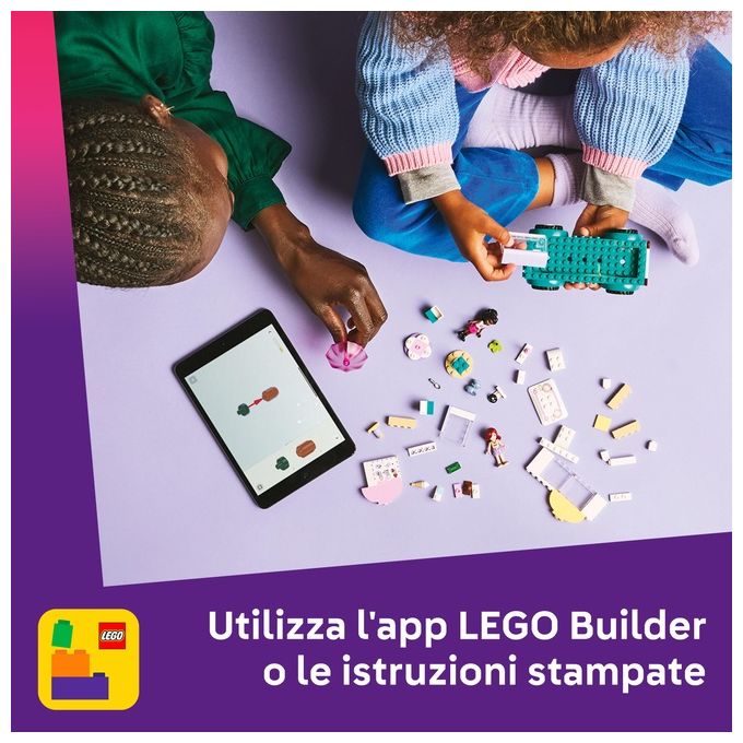 LEGO Friends Il Furgone dei Gelati di Heartlake City Giochi Creativi e Didattici per Bambine da 4 Anni con Camion Giocattolo 2 Mini Bamboline un Coniglietto Cibo e Accessori Set con Veicolo 42644