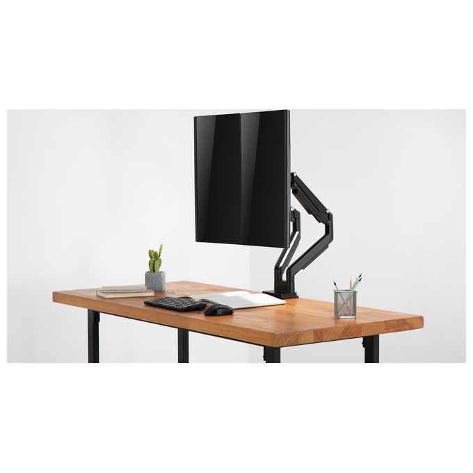 Digitus Supporto a Incastro Doppio con Pressione a Gas per Monitor 17''-32'' 2x9Kg Max Nero