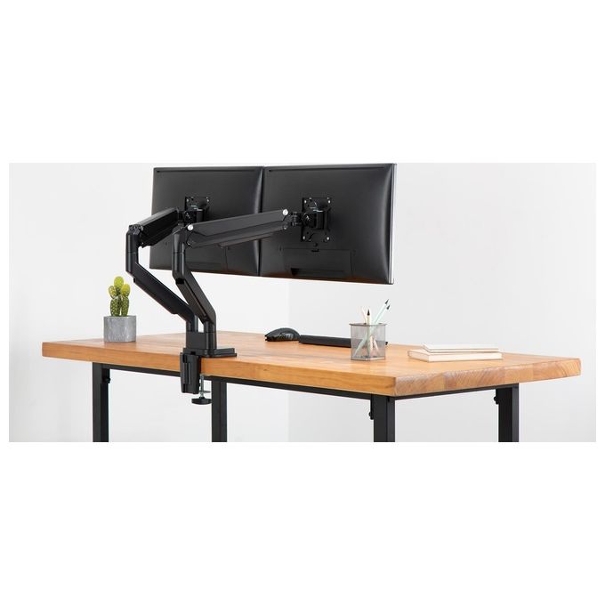Digitus Supporto a Incastro Doppio con Pressione a Gas per Monitor 17''-32'' 2x9Kg Max Nero
