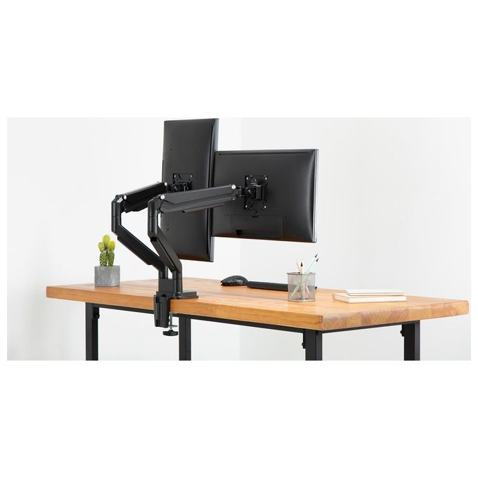 Digitus Supporto a Incastro Doppio con Pressione a Gas per Monitor 17''-32'' 2x9Kg Max Nero