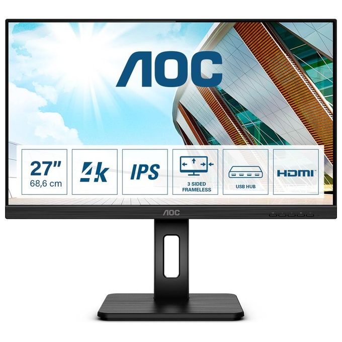 AOC Monitor 27'' LED IPS U27P2 3840x2160 4K Ultra HD Tempo di Risposta 4 ms