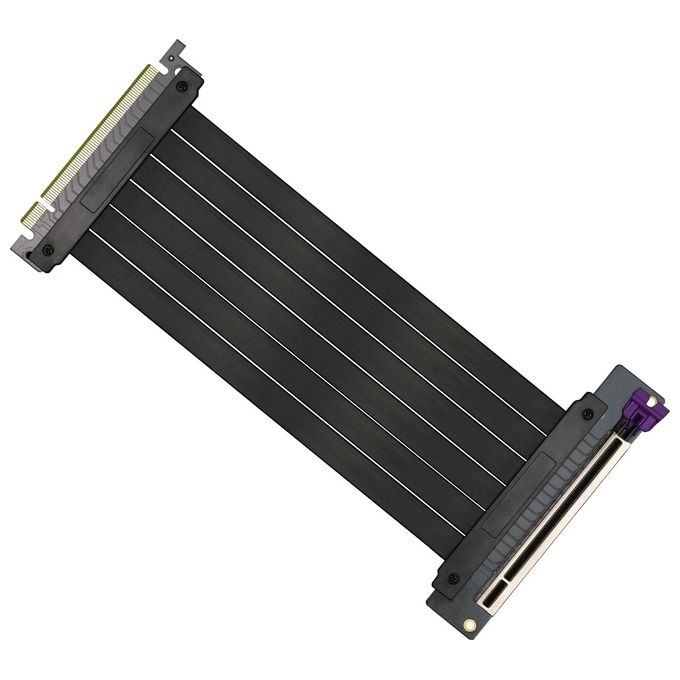 Cooler Master MasterAccessory - Cavo riser PCIe 3.0 x16 V2, schermato EMI, cavo TPE ultra flessibile, slot PCI rinforzato, connettori dorati, custodia protettiva in ABS, 200 mm