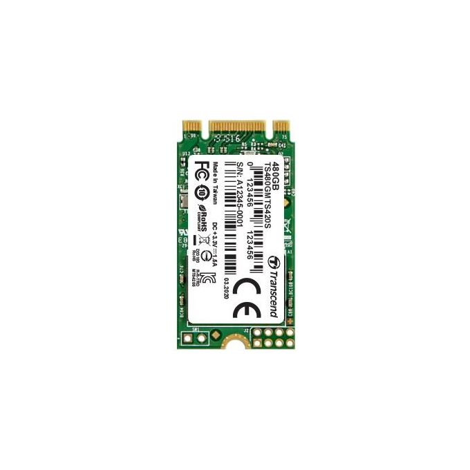 Transcend TS480GMTS420S Drive allo Stato Solido Interno 480Gb SATA III 6 Gb-s 42mm M.2