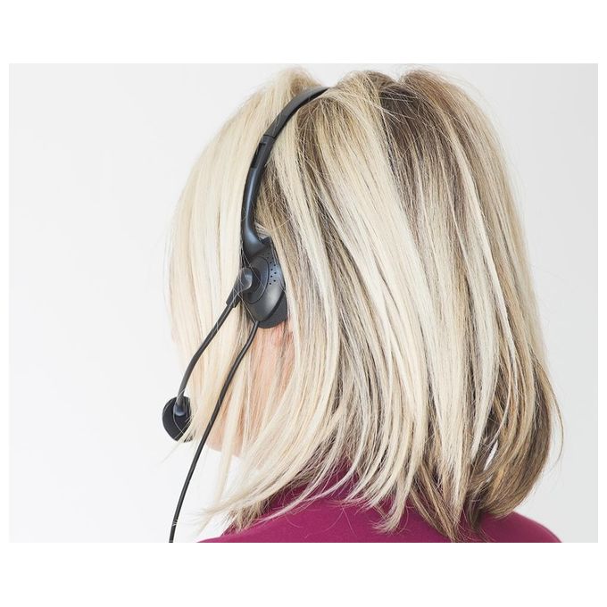 Link cuffia con microfono orientabile, connettore usb e controllo volume