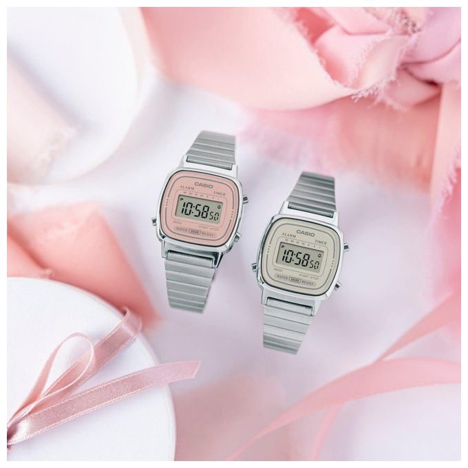 Casio Orologio da Fitness Vintage Mini Silver e Rose