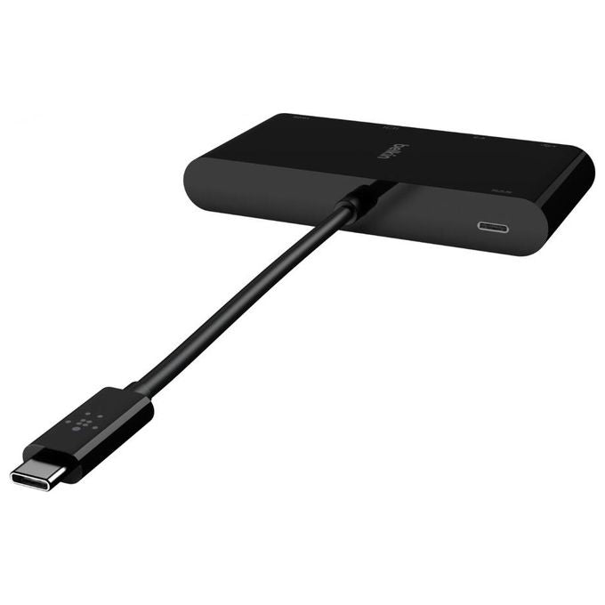 Belkin Multimediale USB-C Adattatore con Porte VGA HDMI 4K USB 3.0 ed Ethernet Alimentazione Passante da 100W