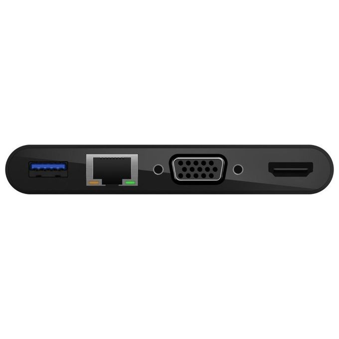 Belkin Multimediale USB-C Adattatore con Porte VGA HDMI 4K USB 3.0 ed Ethernet Alimentazione Passante da 100W