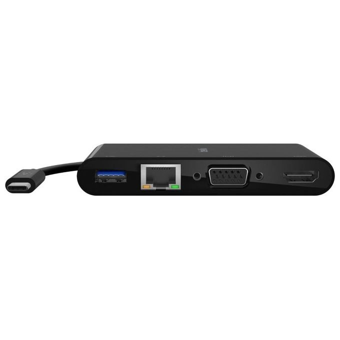 Belkin Multimediale USB-C Adattatore con Porte VGA HDMI 4K USB 3.0 ed Ethernet Alimentazione Passante da 100W