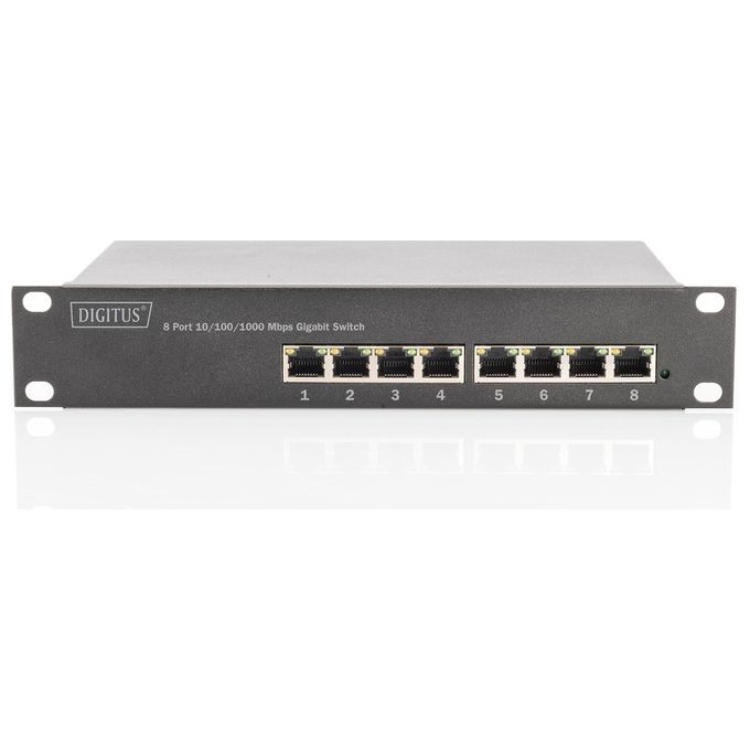 Digitus Switch Gigabit Ethernet Poe Gestito L2 8 Porte Poe 10 Pollici Budget Poe 80W