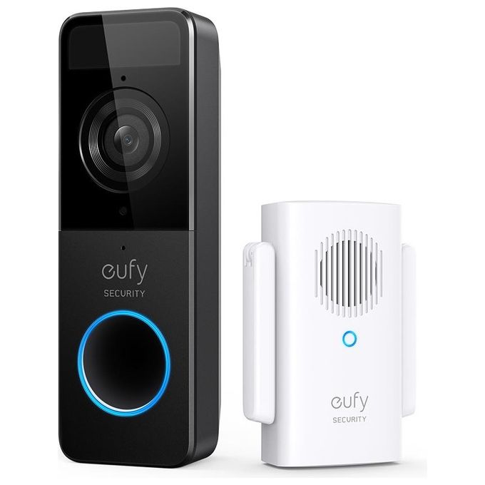 Eufy  Security, kit videocitofono, risoluzione 1080p, batteria per 120 giorni, zero costi mensili, rilevamento di persone, audio bidirezionale, citofono wireless