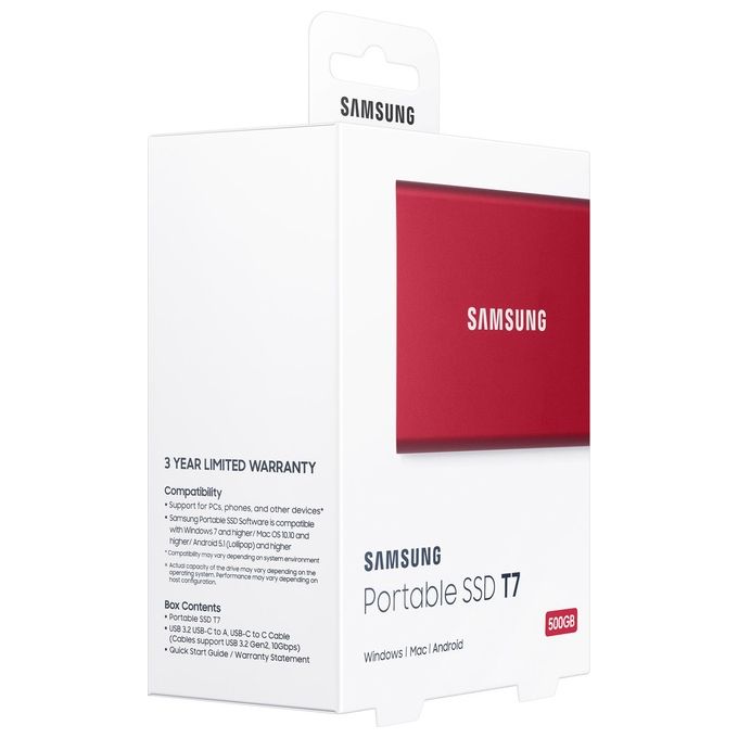 Samsung MU-PC500R Ssd Esterno Portatile 500Gb Rosso
