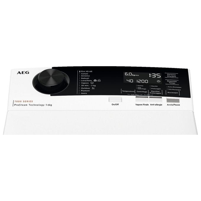 AEG LTR7E36S Serie 7000 Lavatrice Carica Alto 6 Kg 1300 rpm Classe A ProSteam Display LCD (89x40x60 cm) colore Bianco