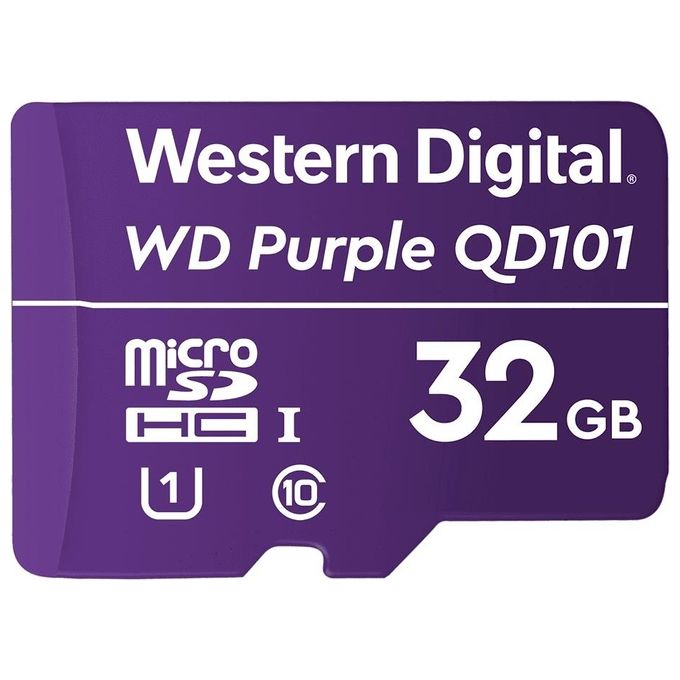 Western Digital WD Purple SC QD101 WDD032G1P0C Scheda di Memoria Flash 32Gb UHS-I U1 - Class10 microSDHC viola