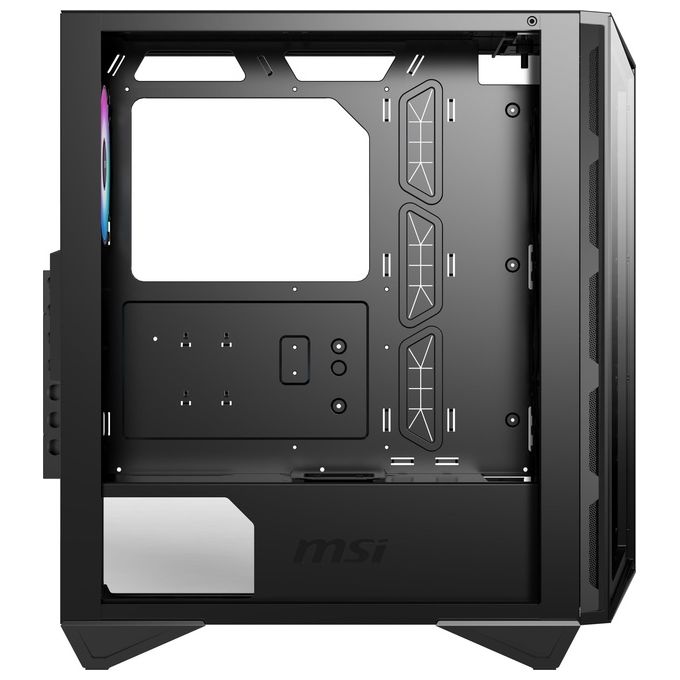 MSI MPG GUNGNIR 110R Mid-Tower Case PC Gaming (nero, 4 x 120 mm Ventole ARGB, USB 3.2 Gen2 Type-C, Pannello in vetro temperato, Filtro antipolvere magnetico, Mystic Light RGB, ATX, m-ATX, Mini-ITX)