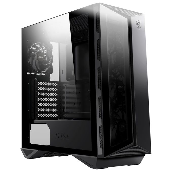 MSI MPG GUNGNIR 110R Mid-Tower Case PC Gaming (nero, 4 x 120 mm Ventole ARGB, USB 3.2 Gen2 Type-C, Pannello in vetro temperato, Filtro antipolvere magnetico, Mystic Light RGB, ATX, m-ATX, Mini-ITX)