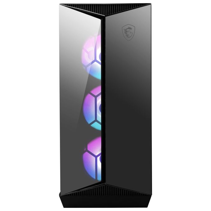 MSI MPG GUNGNIR 110R Mid-Tower Case PC Gaming (nero, 4 x 120 mm Ventole ARGB, USB 3.2 Gen2 Type-C, Pannello in vetro temperato, Filtro antipolvere magnetico, Mystic Light RGB, ATX, m-ATX, Mini-ITX)