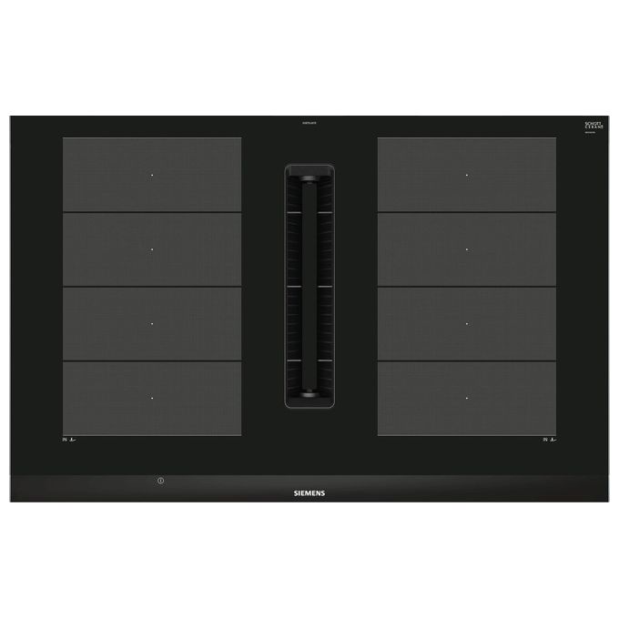 Siemens EX875LX67E Piano Cottura a Induzione in Vetroceramica con Cappa Integrata 4 Zone flexInduction Home Connect powerMove Plus 80 cm Nero