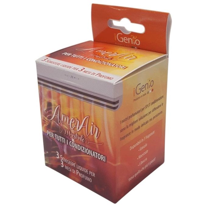 I-Genio 952 Profumatore per Condizionatore e Aspirapolvere con Sacchetto AmerAir Maestrale 3 Capsule