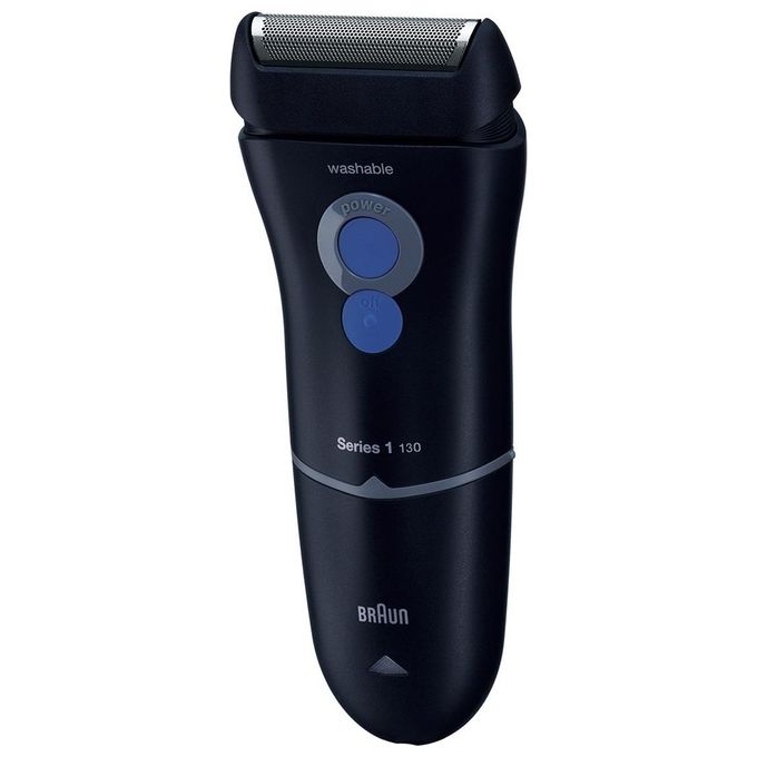 Braun Series 1 130 – Rasoio elettrico a lamina, utilizzo a secco, 1 testina con sistema SmartFoil, autonomia a rete, Trimmer di precisione integrato, pulizia facile, Colore Nero