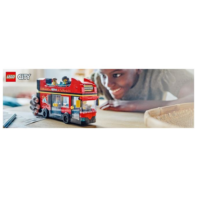 LEGO City Autobus Turistico Rosso a Due Piani Giochi per Bambini e Bambine da 7 Anni in su con Veicolo Giocattolo in Stile Londinese da Costruire e 5 Minifigure Idea Regalo di Compleanno 60407