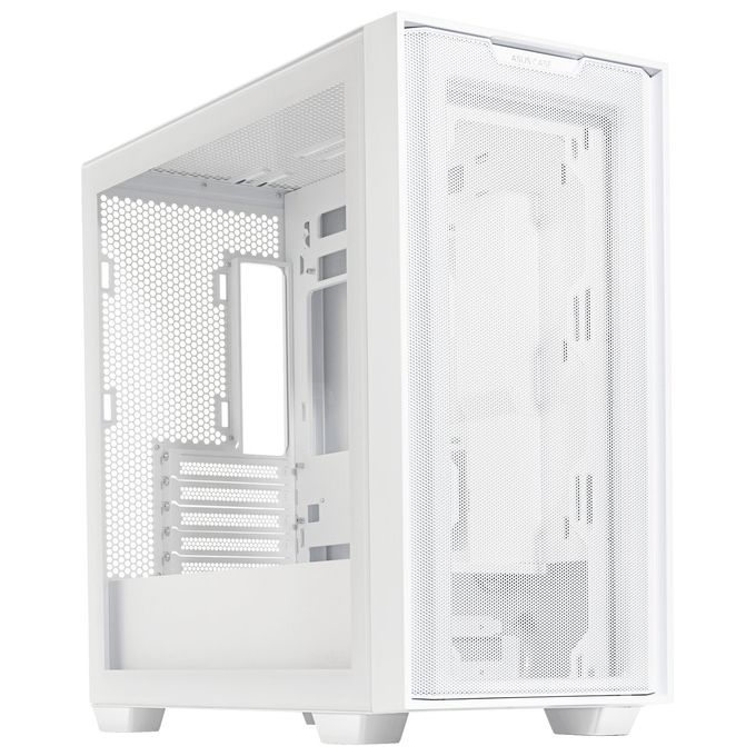 ASUS A21 Case micro-ATX, Radiatori fino a 360 mm, Schede Grafiche fino a 380 mm, Raffreddamento efficace, Cable Management, Chassis Bianco