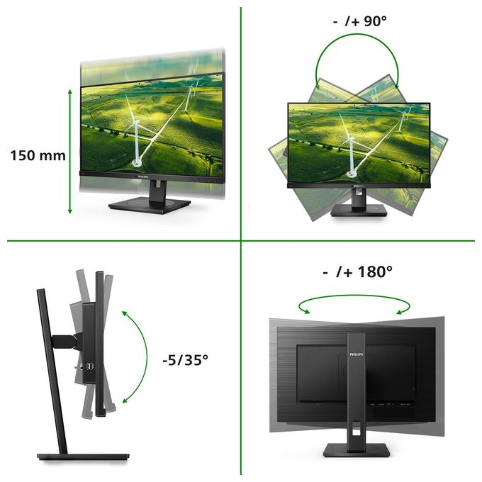 Philips Monitor 27'' LED IPS B-Line 272B1G - 00 1920x1080 Full HD Tempo di Risposta 4 ms