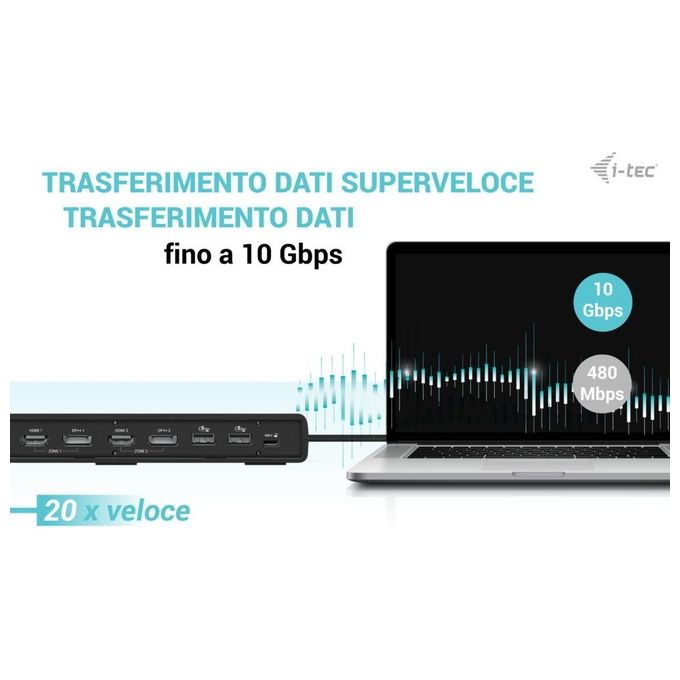 I-Tec Usb 3.0 - Usb-c - Thunderbolt 3 Dual Display Docking Station Gen2  Power Delivery 100w
