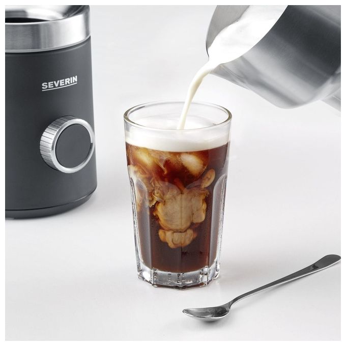 Severin Spuma 700 Plus Schiumatore per Latte Automatico Nero-Acciaio Inossidabile