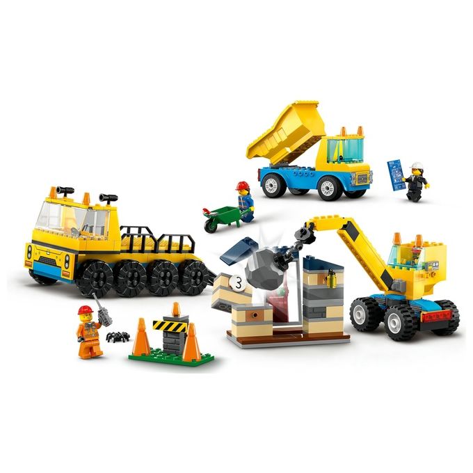 LEGO City 60391 Camion da Cantiere e Gru con Palla da Demolizione, Set con Veicoli Giocattolo, Giochi Educativi per Bambini 4+