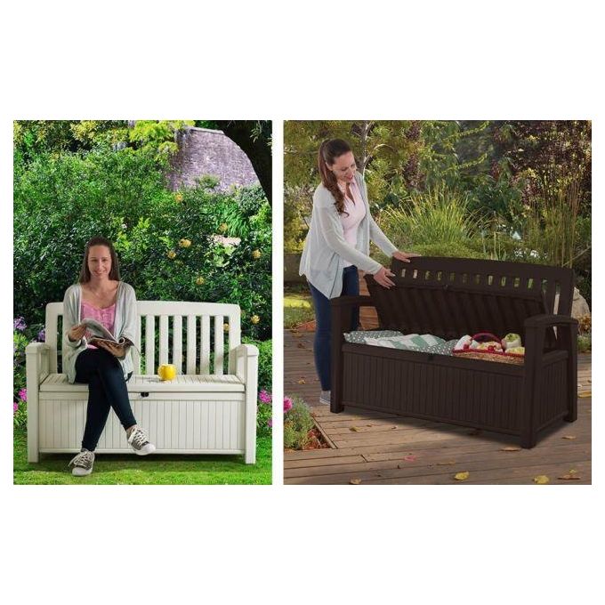 Keter K234093 Patio Storage Bench Cassapanca da Esterno in Resina 227 Lt 2 Posti 132,7x61,2x89,5 cm colore Grafite