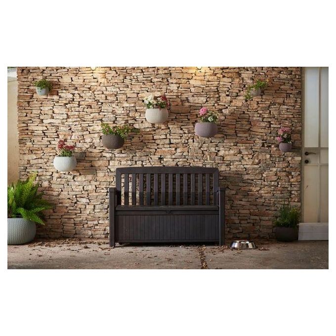 Keter K234093 Patio Storage Bench Cassapanca da Esterno in Resina 227 Lt 2 Posti 132,7x61,2x89,5 cm colore Grafite